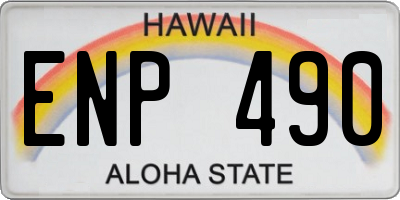 HI license plate ENP490