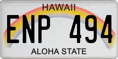 HI license plate ENP494