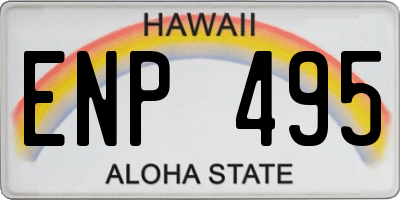 HI license plate ENP495