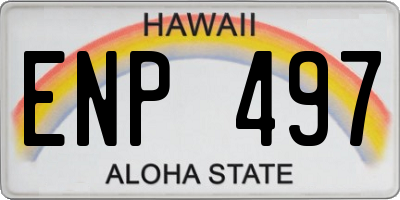 HI license plate ENP497