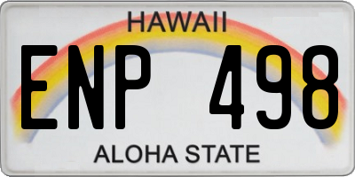 HI license plate ENP498