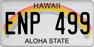 HI license plate ENP499