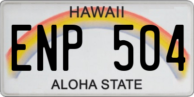 HI license plate ENP504