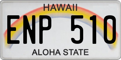 HI license plate ENP510