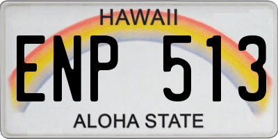 HI license plate ENP513