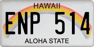 HI license plate ENP514