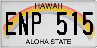 HI license plate ENP515