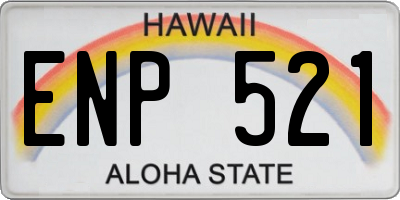 HI license plate ENP521