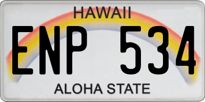 HI license plate ENP534