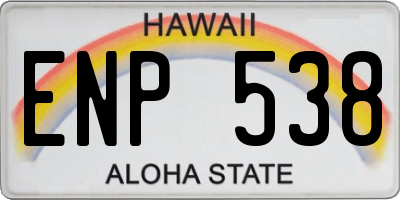 HI license plate ENP538