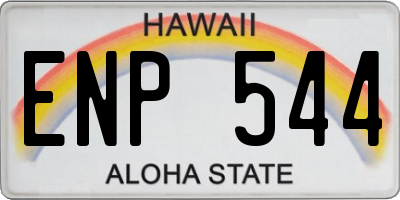 HI license plate ENP544