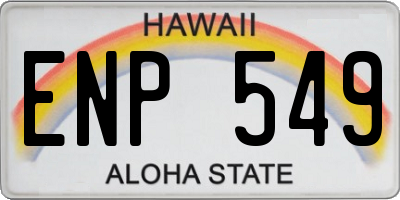 HI license plate ENP549