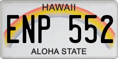 HI license plate ENP552