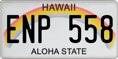 HI license plate ENP558