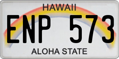 HI license plate ENP573