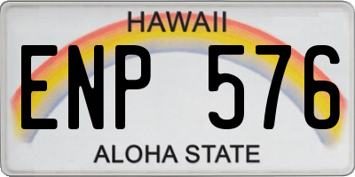 HI license plate ENP576