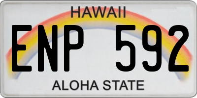 HI license plate ENP592