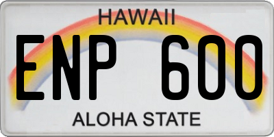 HI license plate ENP600