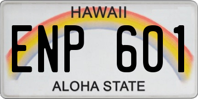 HI license plate ENP601