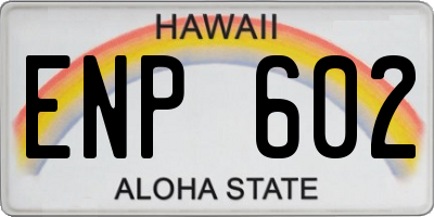 HI license plate ENP602