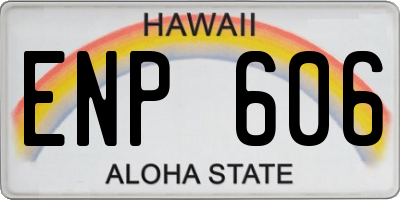 HI license plate ENP606