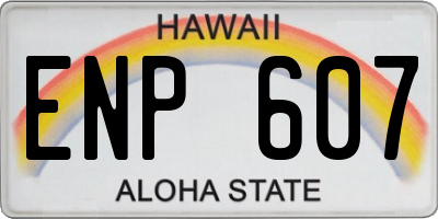 HI license plate ENP607