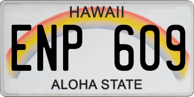 HI license plate ENP609