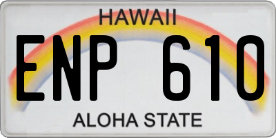 HI license plate ENP610