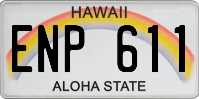 HI license plate ENP611