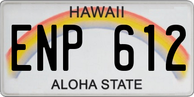 HI license plate ENP612