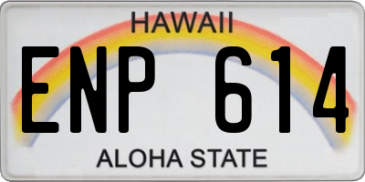 HI license plate ENP614