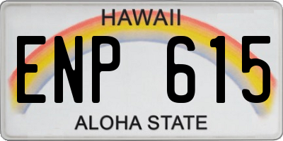 HI license plate ENP615