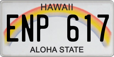 HI license plate ENP617