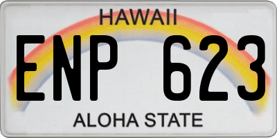 HI license plate ENP623