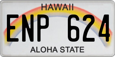 HI license plate ENP624