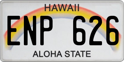 HI license plate ENP626