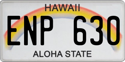 HI license plate ENP630