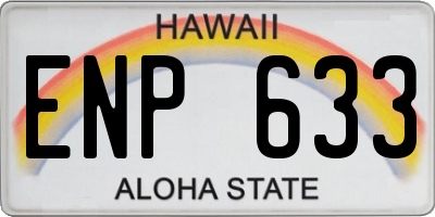 HI license plate ENP633