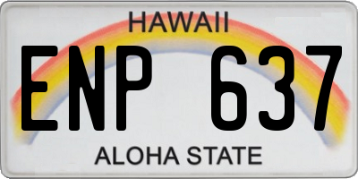 HI license plate ENP637