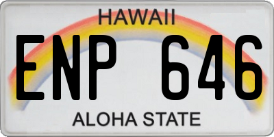 HI license plate ENP646