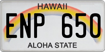 HI license plate ENP650