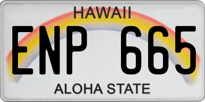 HI license plate ENP665