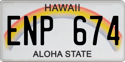 HI license plate ENP674