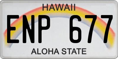 HI license plate ENP677