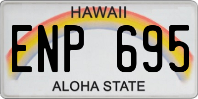 HI license plate ENP695