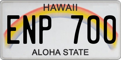 HI license plate ENP700