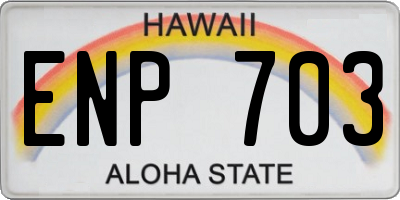 HI license plate ENP703