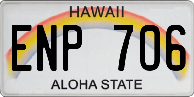 HI license plate ENP706