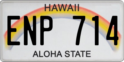 HI license plate ENP714
