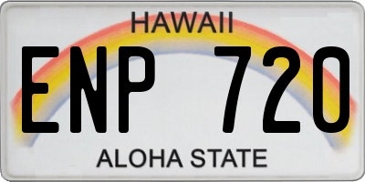 HI license plate ENP720